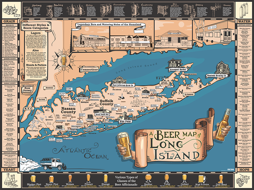 Long Island Brewery Map