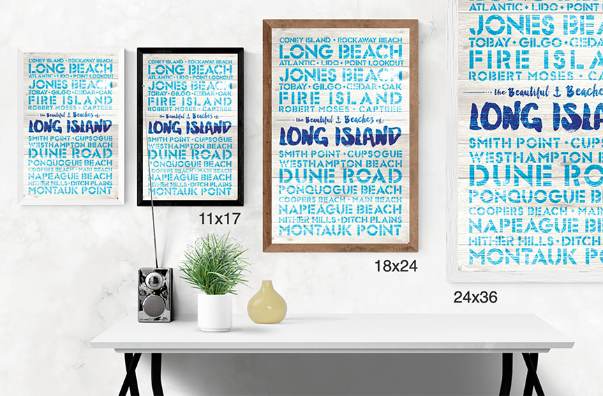 Long Island Favorite Beaches Wooden Plank Print