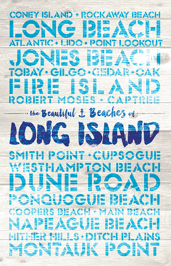 Long Island Favorite Beaches Wooden Plank Print