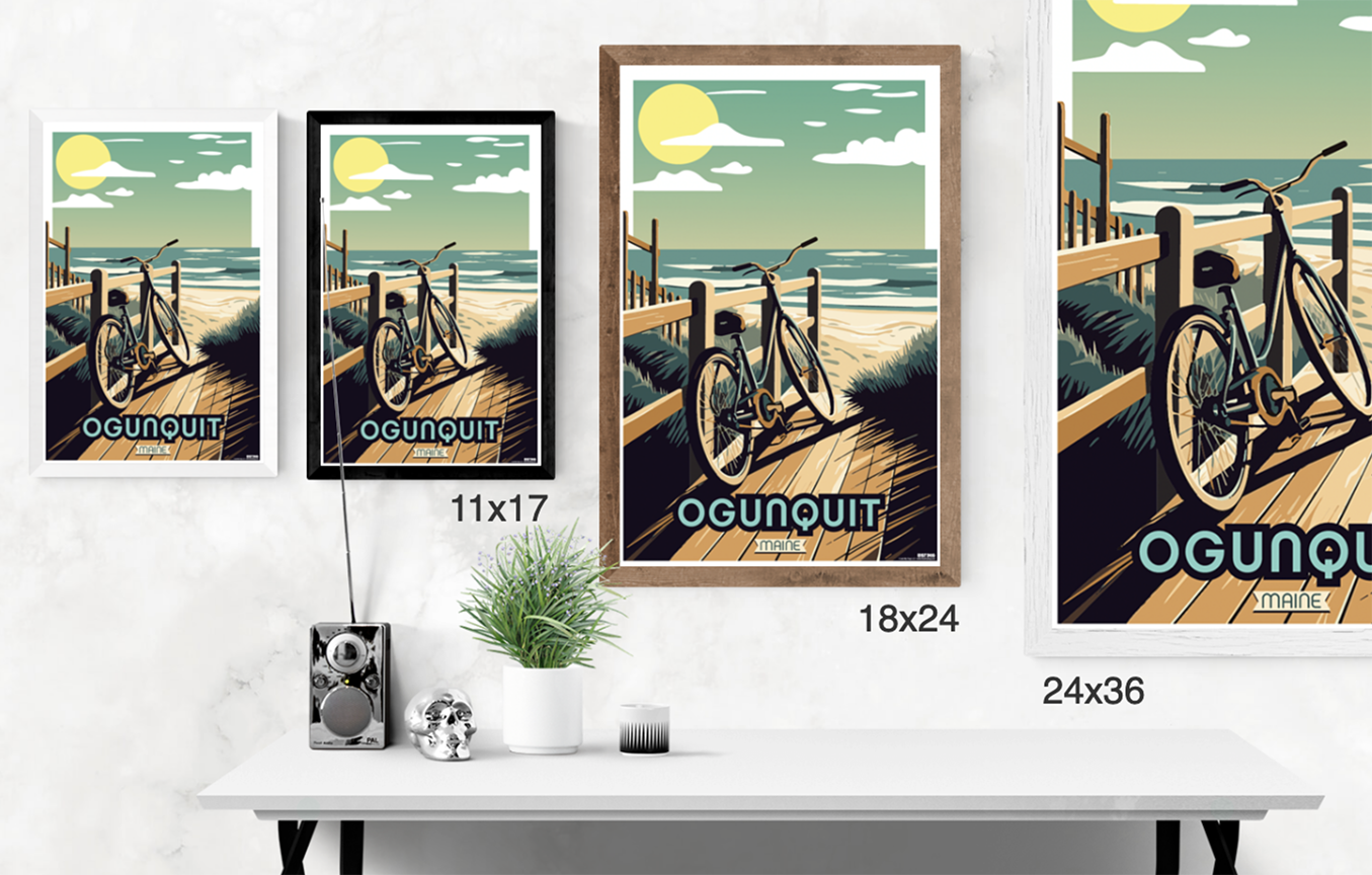 Happiness Is Riding My Bike – Boardwalk – LOST DOG Art & Frame
