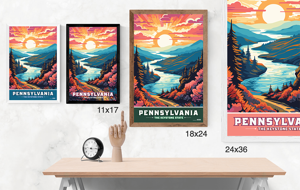 Pennsylvania Mountain Scene Illustration