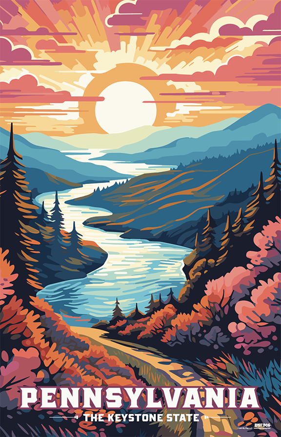 Pennsylvania Mountain Scene Illustration