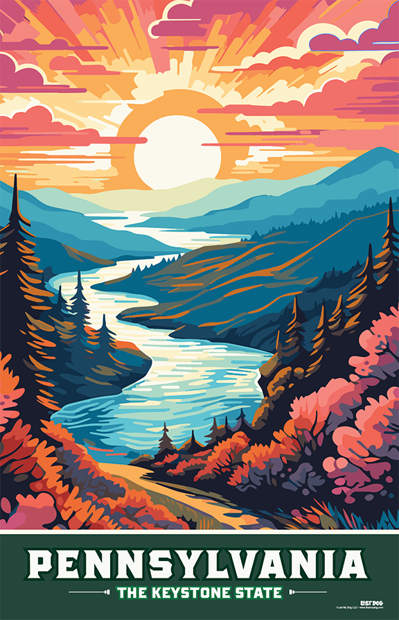 Pennsylvania Mountain Scene Illustration