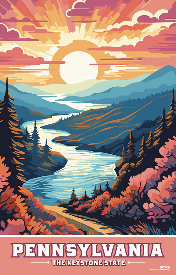 Pennsylvania Mountain Scene Illustration