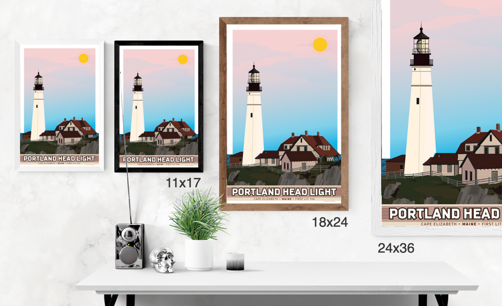 Portland Head Light Lighthouse Illustration