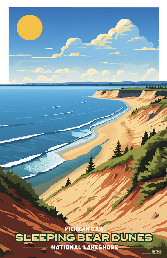 Sleeping Bear Dunes National Park Illustration