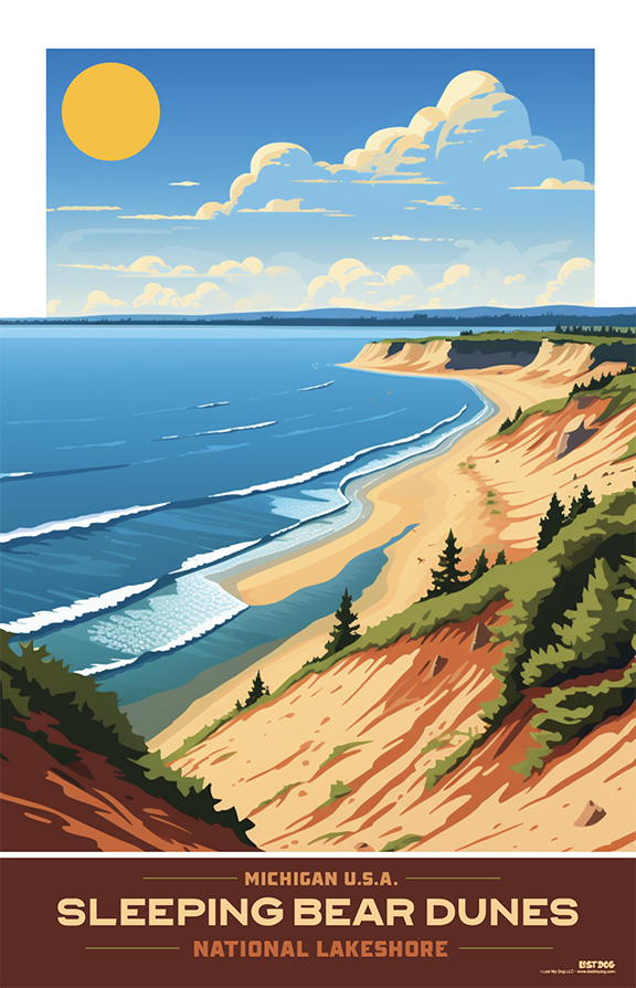 Sleeping Bear Dunes National Park Illustration