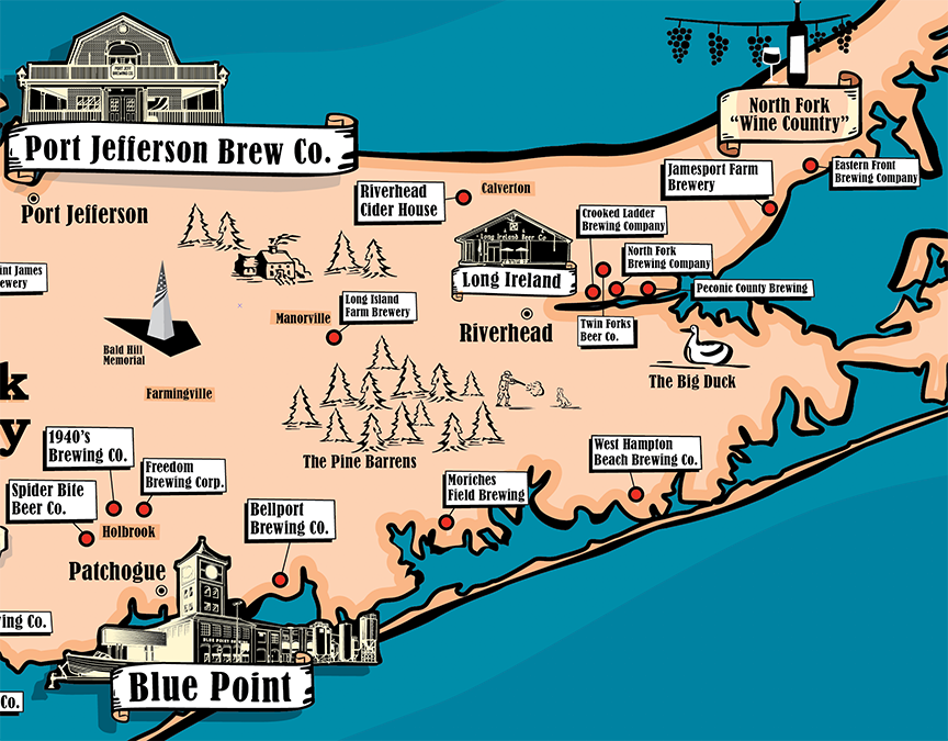 Long Island Brewery Map