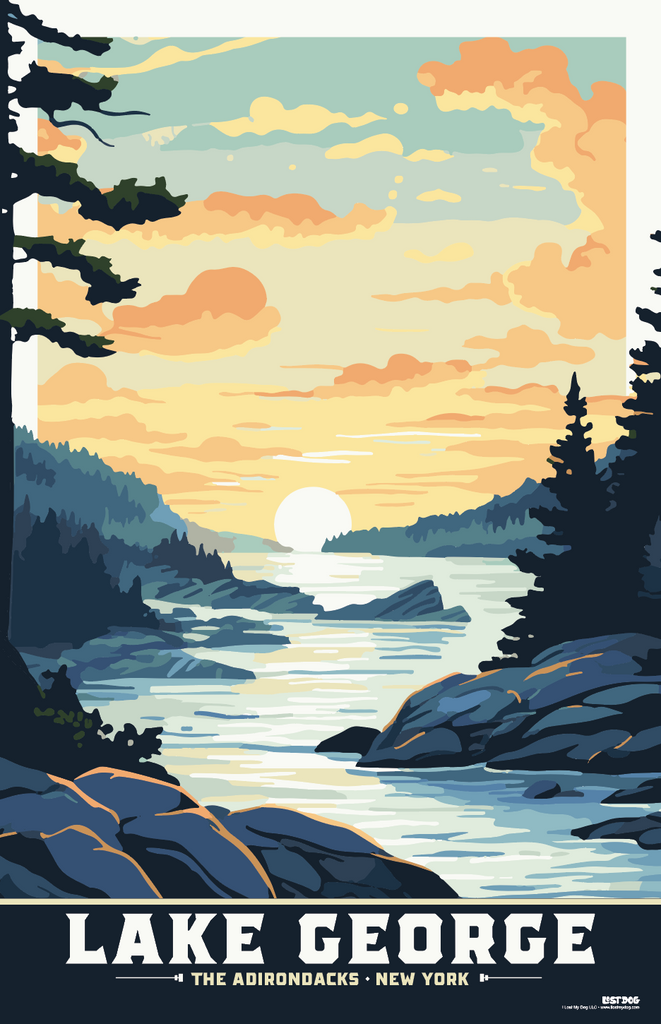 Lake George Sunset Illustration
