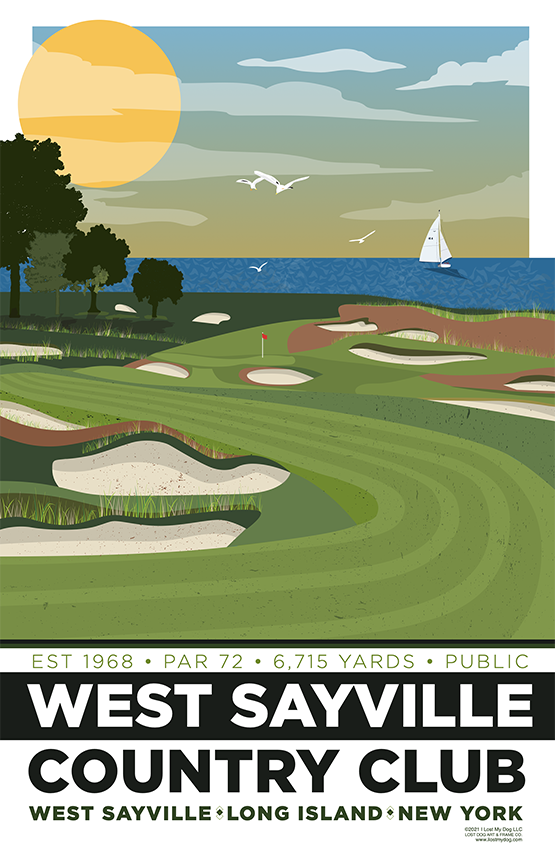 West Sayville Golf Course Country Club Illustration