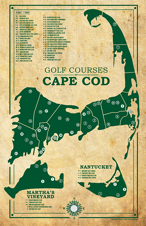Cape Cod Golf Course Map