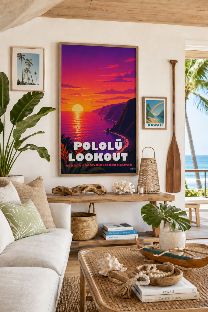 Pololu Lookout Sunset, Big Island Hawaii Illustration – LOST DOG