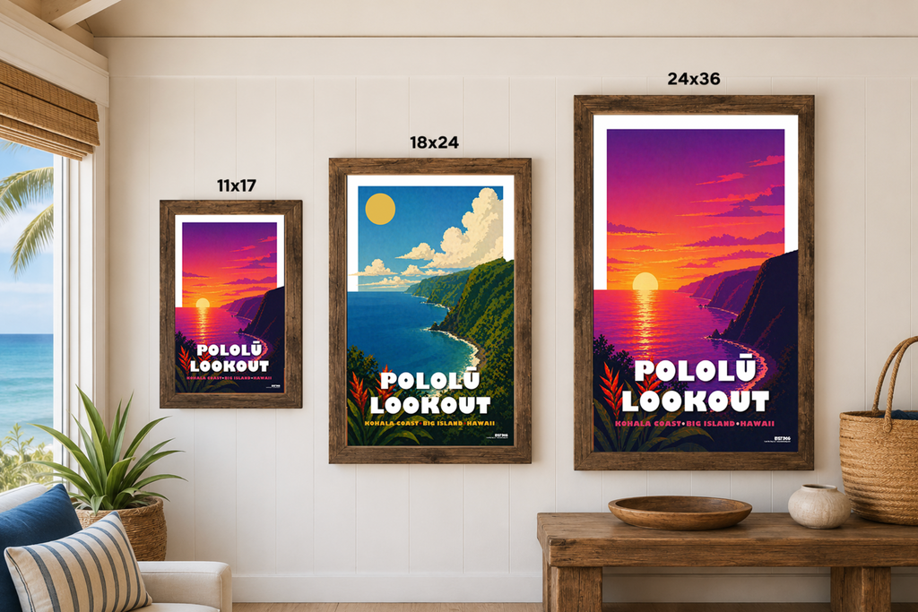 Pololu Lookout Sunset, Big Island Hawaii Illustration – LOST DOG