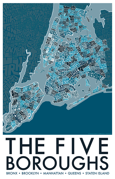 5 Borough Neighborhood Type Map