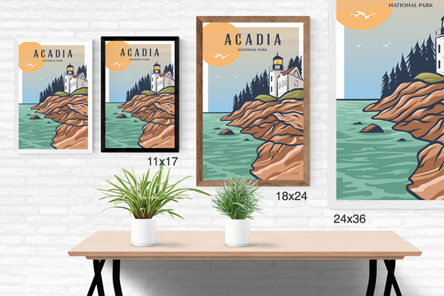 Acadia Lighthouse Illustration