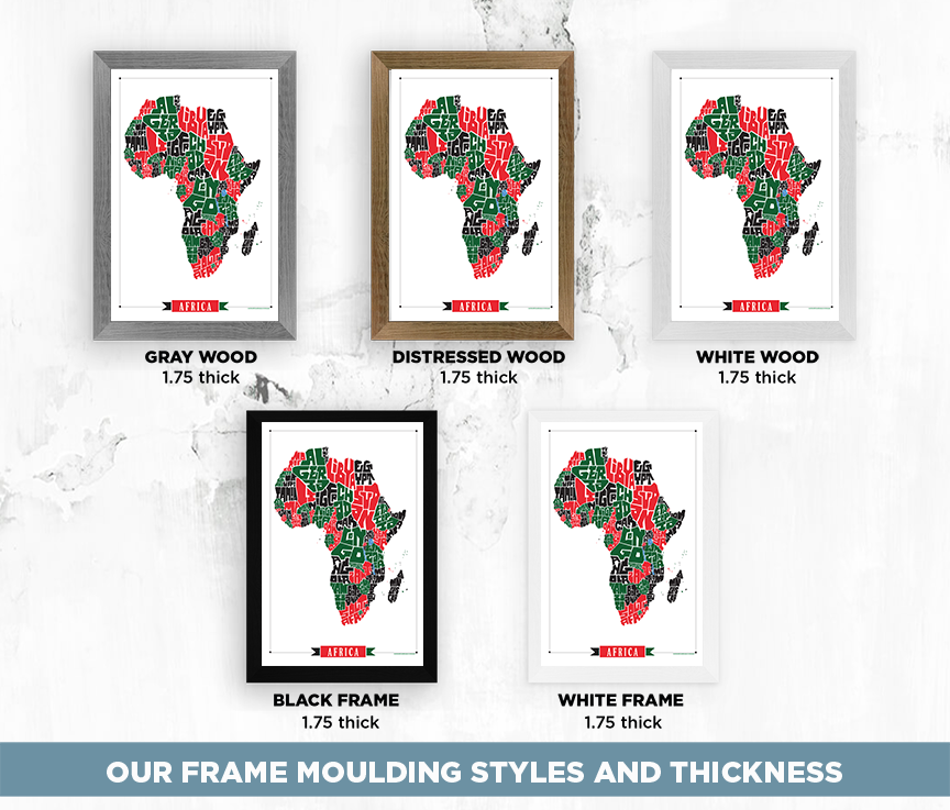 Africa Type Map Poster wholesale