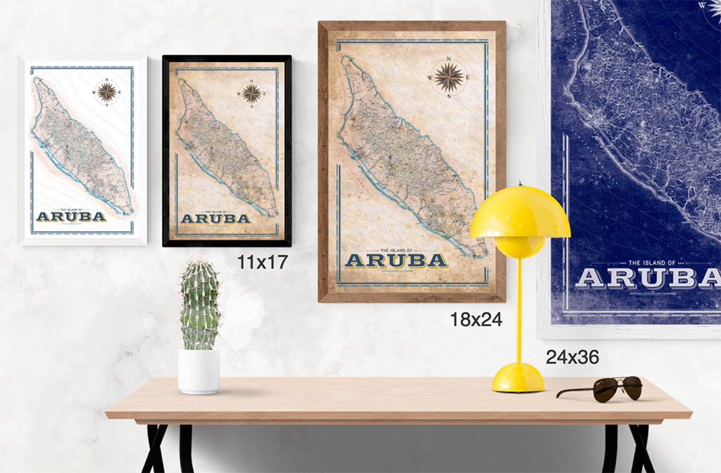 Aruba Vintage Remixed Map