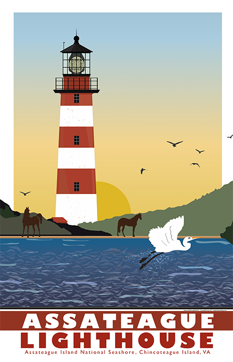 Assateague Lighthouse Illustration