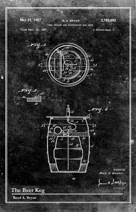 Beer Keg-Patent Invention Art