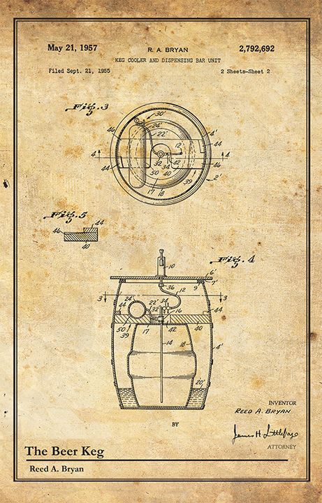 Beer Keg-Patent Invention Art