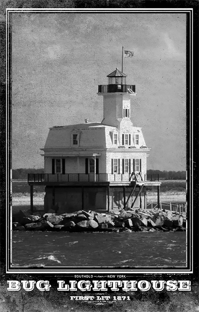 Bug Lighthouse Vintage Travel Poster