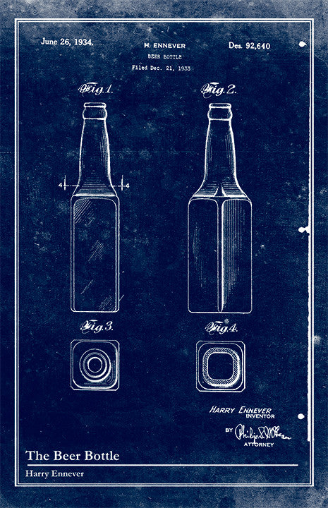 Beer Bottle-Patent Invention Art