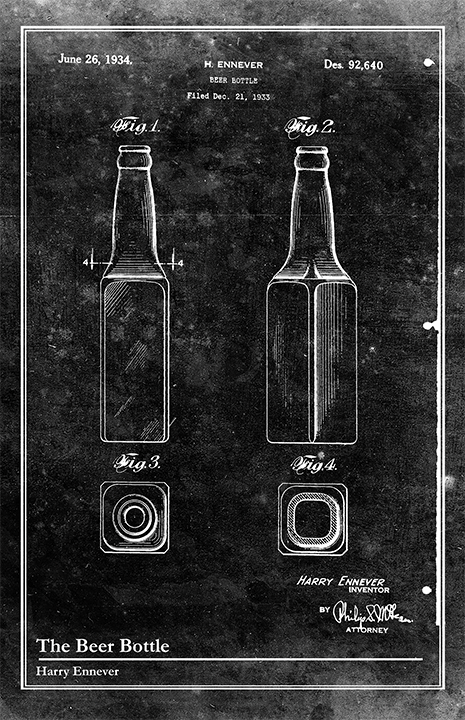 Beer Bottle-Patent Invention Art