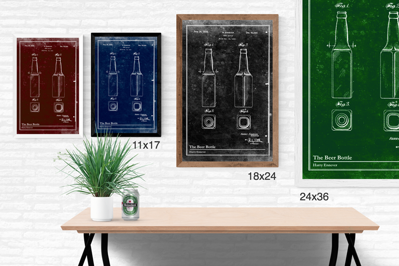 Beer Bottle-Patent Invention Art