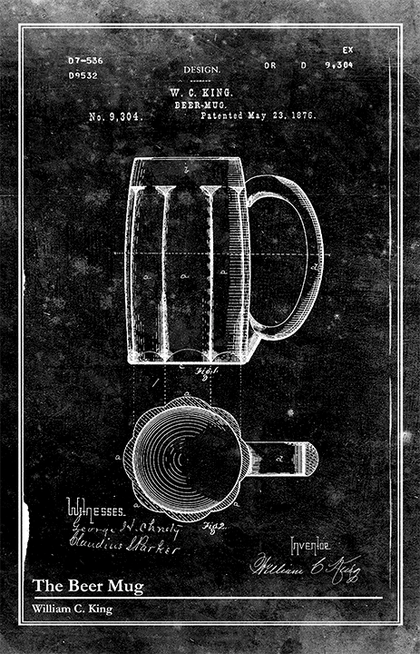 Beer Mug-Patent Invention Art