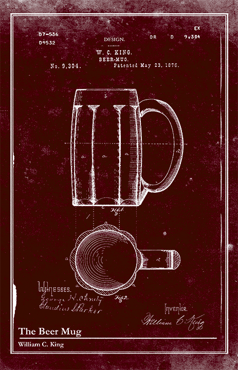 Beer Mug-Patent Invention Art