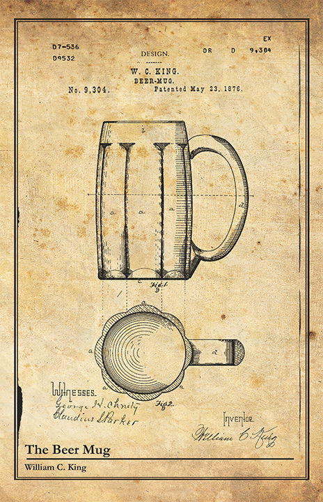 Beer Mug-Patent Invention Art – LOST DOG Art & Frame