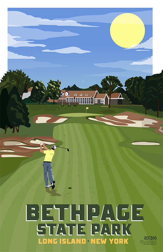 Bethpage Golf Course Illustration – LOST DOG Art Frame