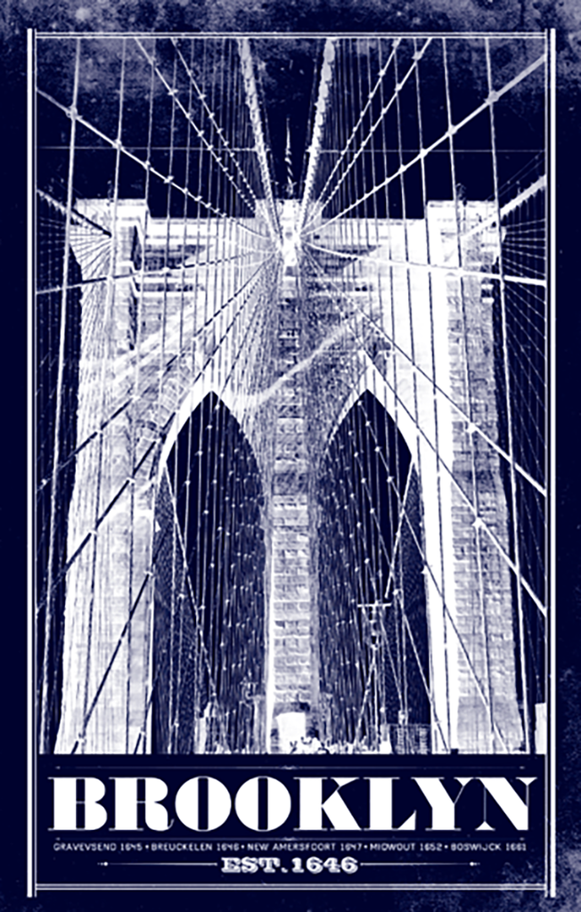 Brooklyn Bridge Vintage Travel Poster