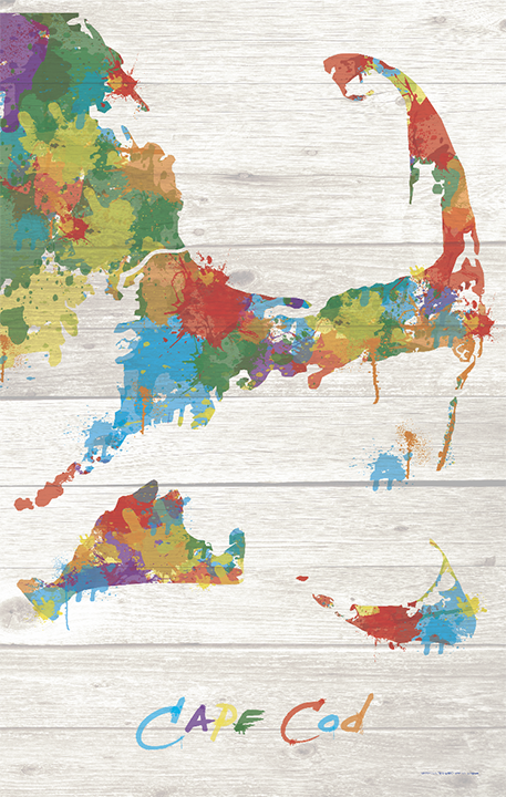 Cape Cod Paint Splatter Silhouette