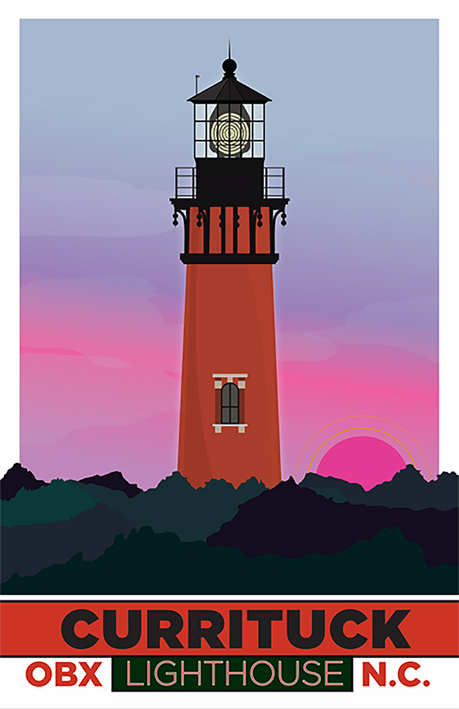 Currituck Beach Light Lighthouse Illustration