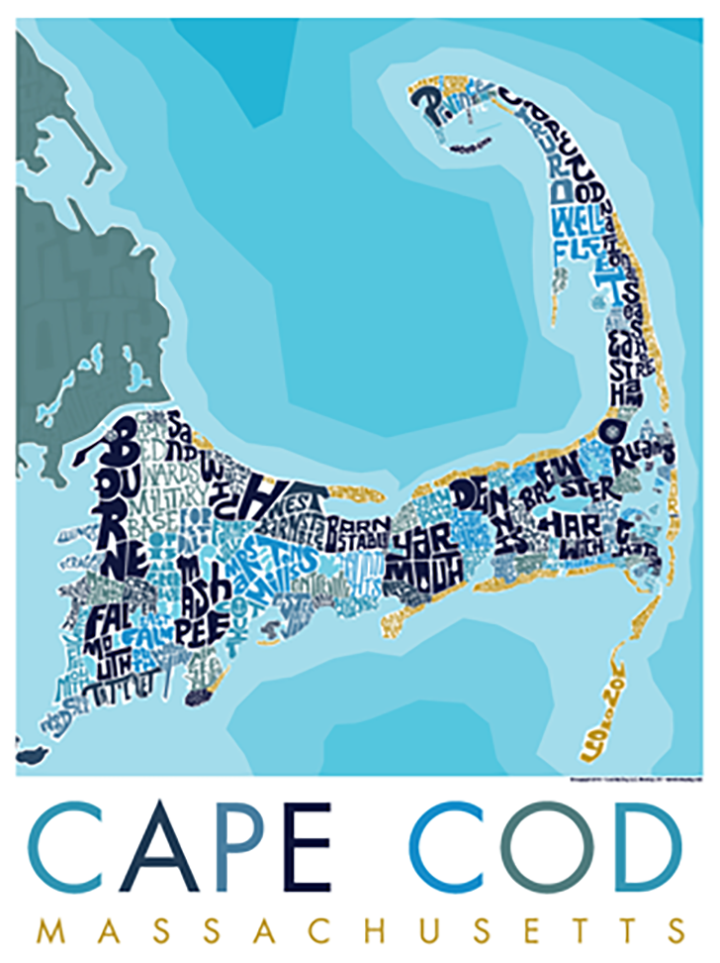 Cape Cod Illustrated Map – LOST DOG Art & Frame