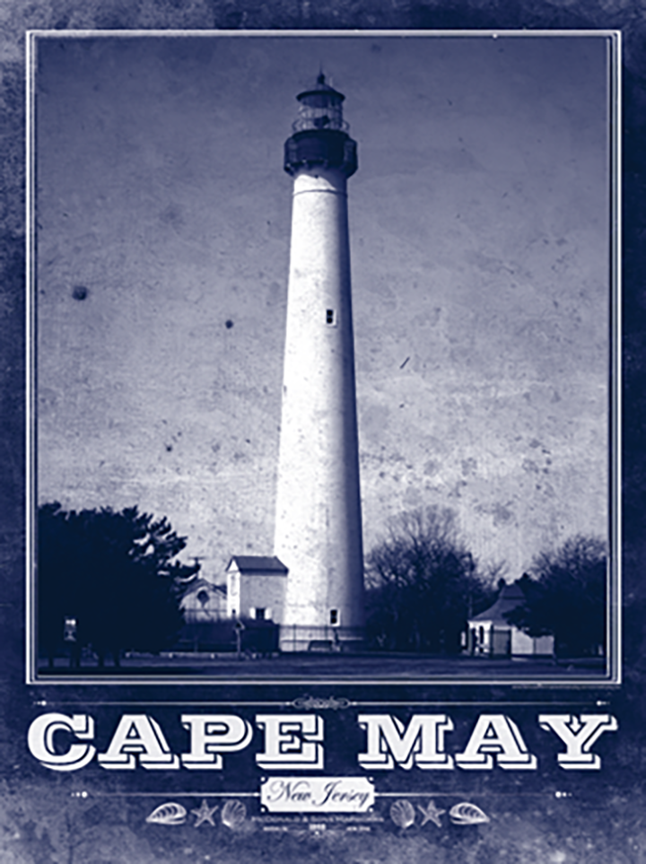 Cape May Lighthouse Vintage Travel Poster