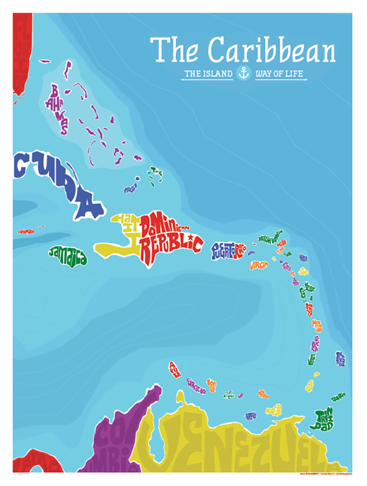 Caribbean Island Type Map