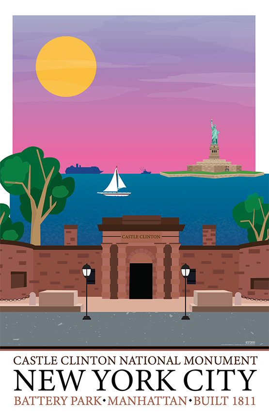 Castle Clinton NYC Illustration