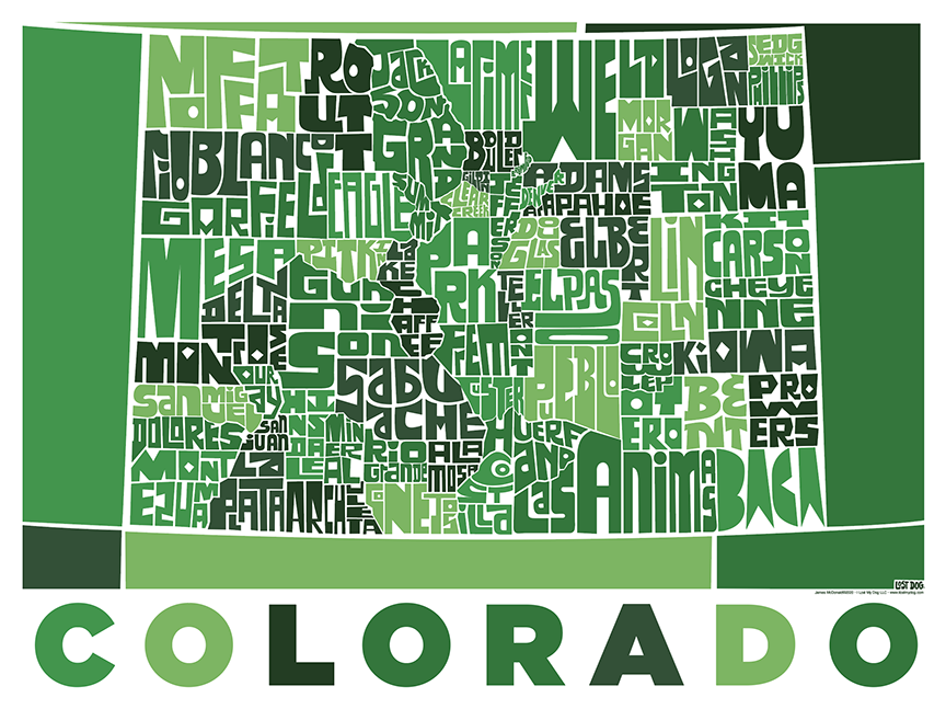 Colorado Typography Map