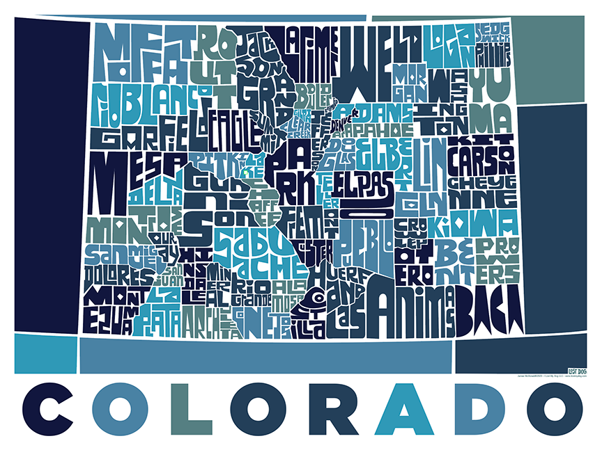 Colorado Typography Map