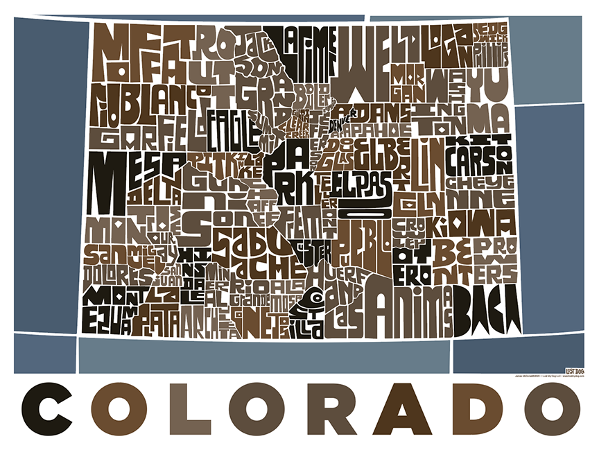 Colorado Typography Map
