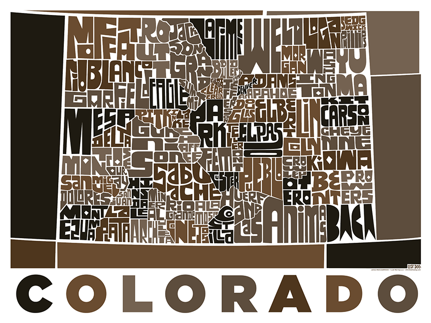 Colorado Typography Map