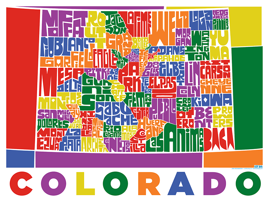 Colorado Typography Map