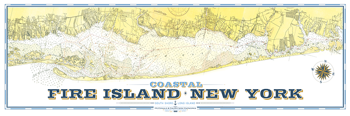 Fire Island Vintage Nautical Map