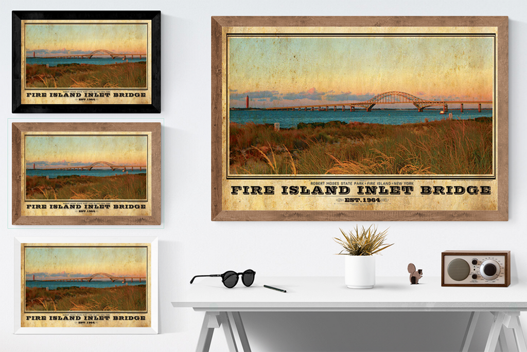 Fire Island Inlet Bridge Vintage Travel Poster