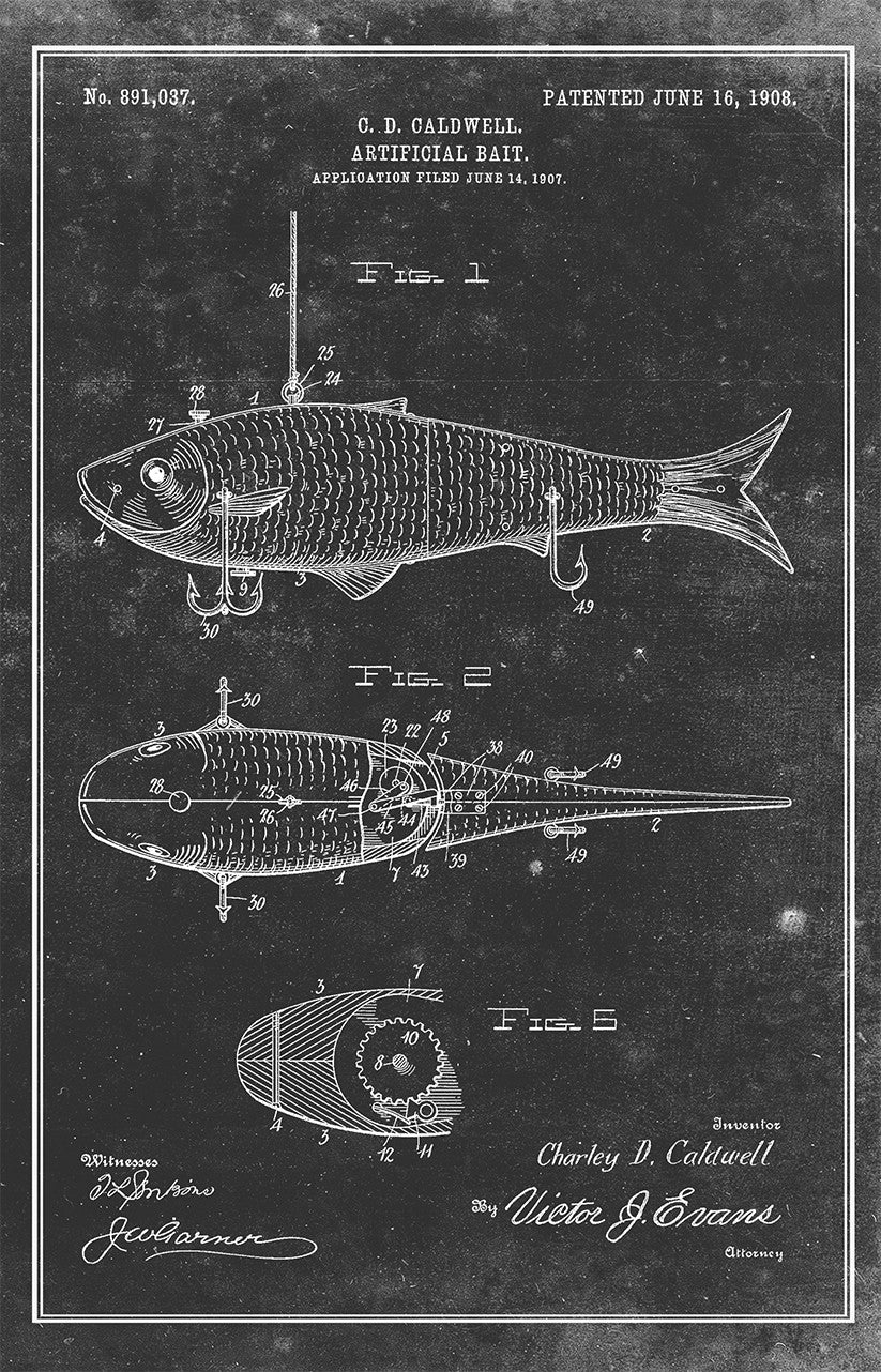 Fish Lure-Patent Invention Art – LOST DOG Art & Frame