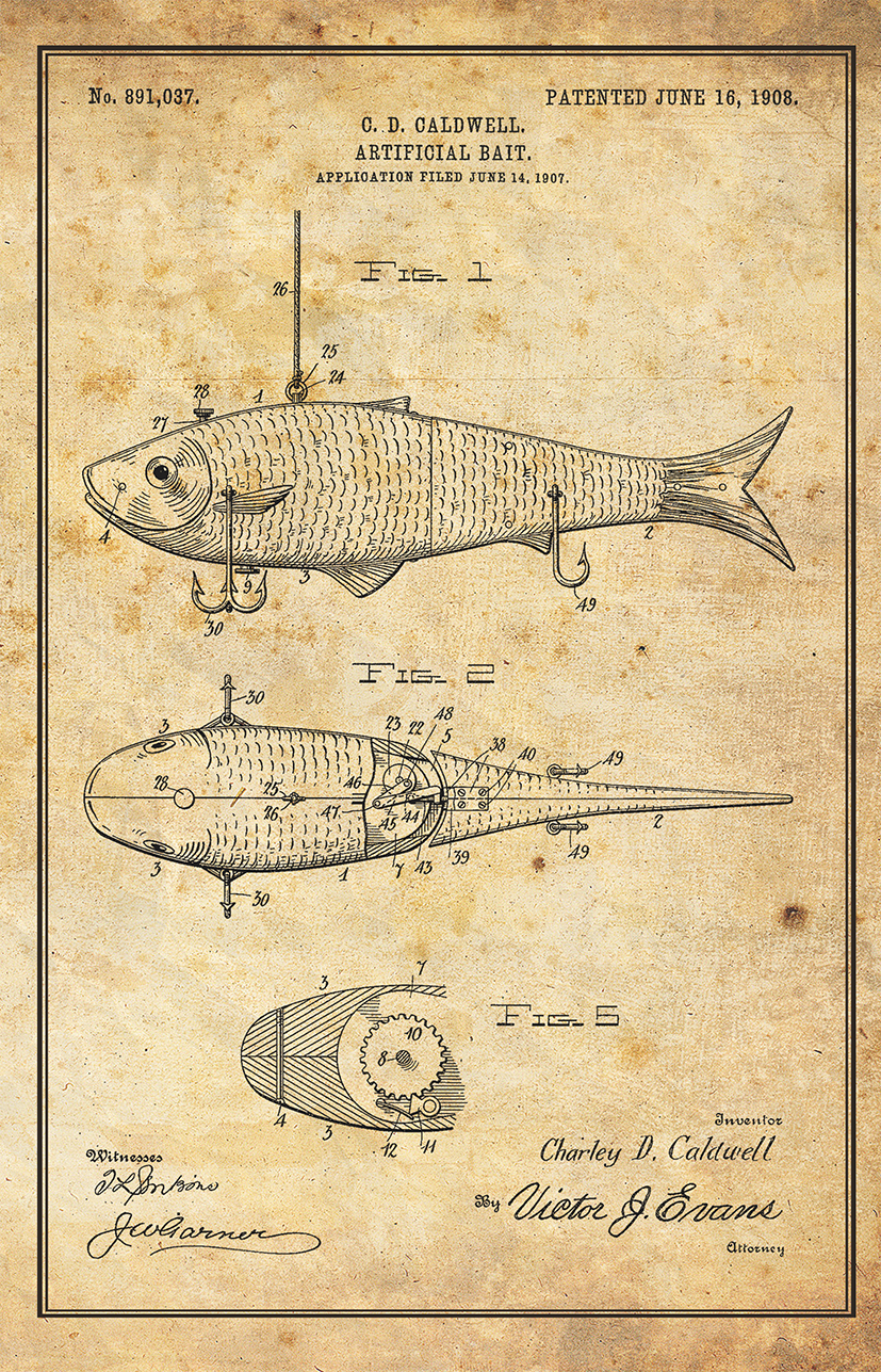 Fish Lure-Patent Invention Art – LOST DOG Art & Frame