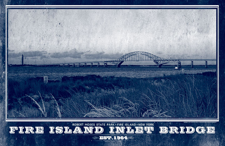 Fire Island Inlet Bridge Vintage Travel Poster