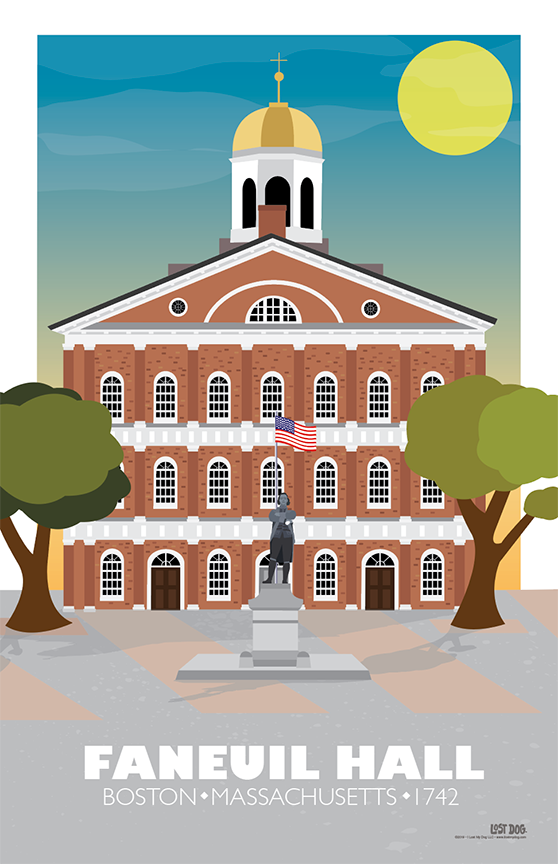 Faneuil Hall, Boston Illustration